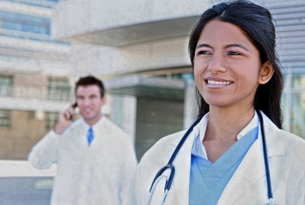 Physician working in a locum tenens assignment